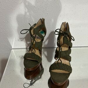 Olive Green Heeled Sandal